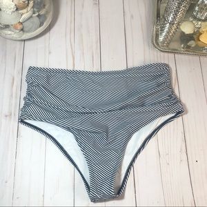 Black & White High Waist Bikini Bottoms - Size Med